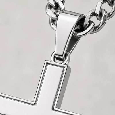 Cadena Cruz de Plata Esterlina 925 5MM