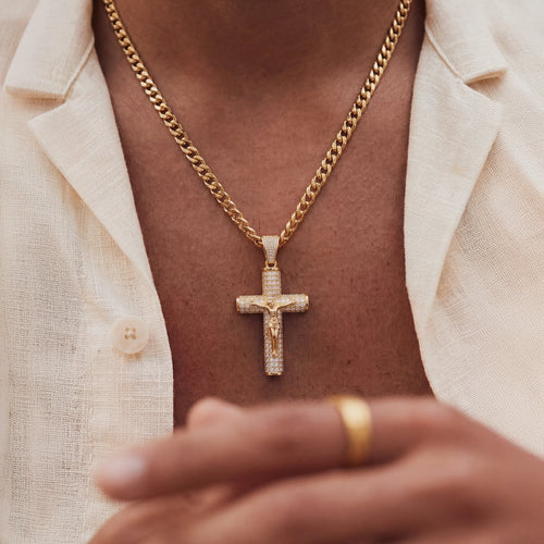 Cadena Souvo Crucifix 14K Gold