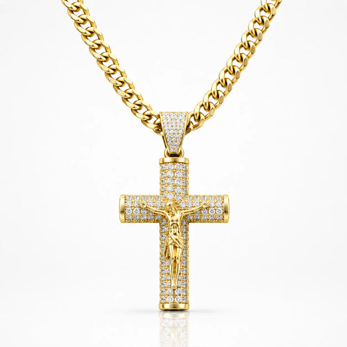 Cadena Souvo Crucifix 14K Gold